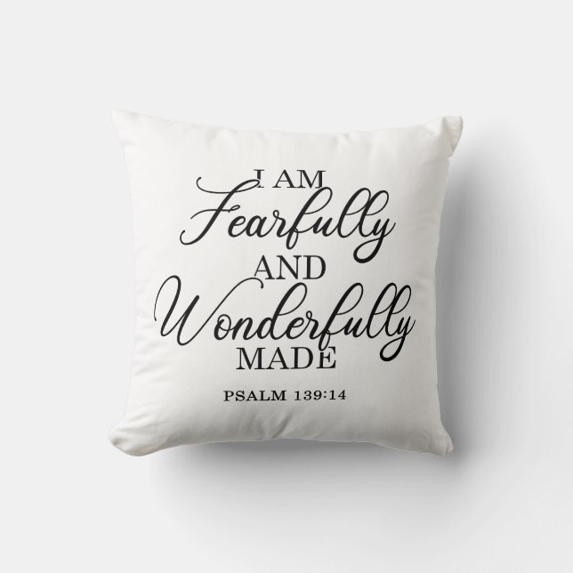 Coussin Psaume 139:14 Je Suis Fearful & Merveilleusement F (Recto)