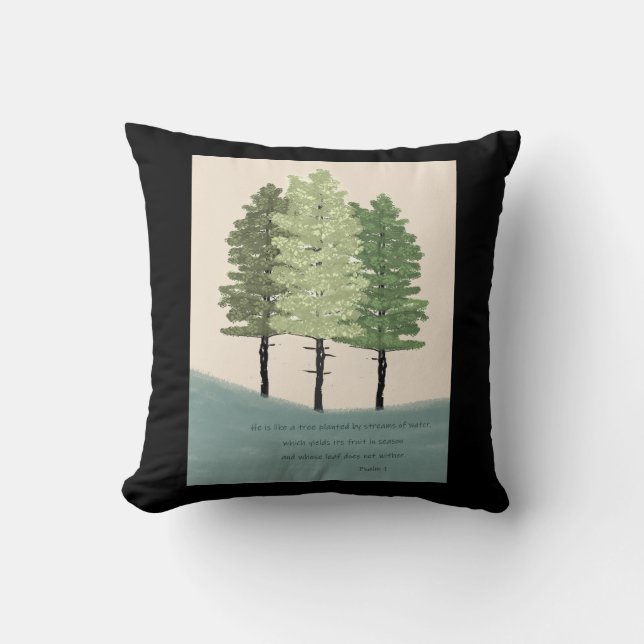 Coussin Psaume 1 Il sera comme un arbre (Recto)