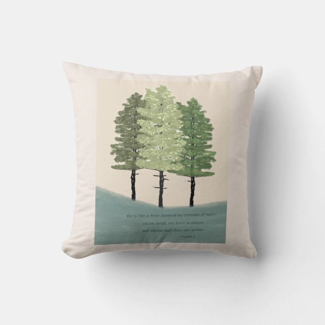 Coussin Psaume 1 Il sera comme un arbre Jeter l'oreiller (Recto)