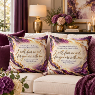 Coussin Psaume 23 4 Je ne craindrai aucun mal Écriture Vio