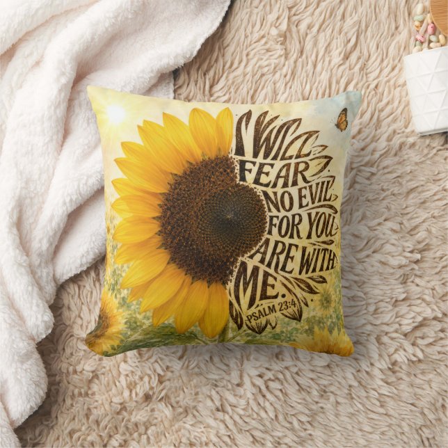 Coussin Psaume 23:4 Tournesol jaune  (Couverture)