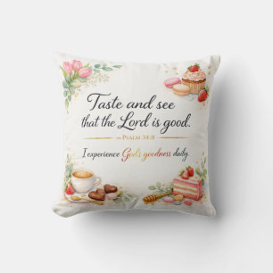 Coussin Psaume 34:8 Verset Biblique, Décor Juif Messianiqu