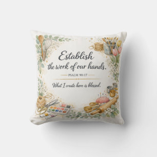 Coussin Psaume 90:17 Verset Biblique, Décoration Juive Mes
