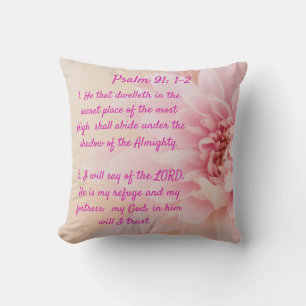 Coussin Psaume 91:1-2 pillow