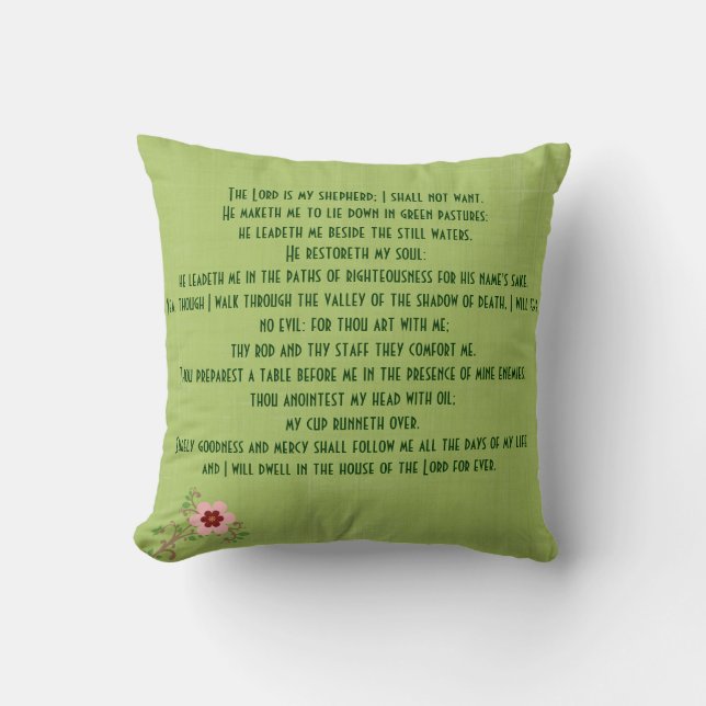 Coussin Psaumes 23 Le Seigneur est mon Berger (Recto)