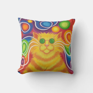 Coussin Psy-cat-delic carré d'oreiller