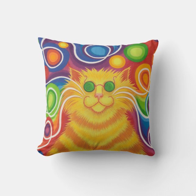 Coussin Psy-cat-delic carré d'oreiller (Recto)