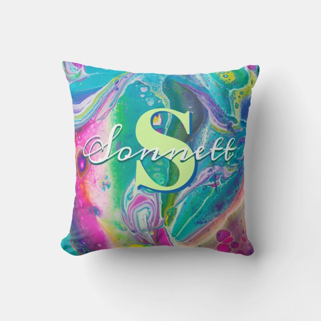 Coussin Psychédélic Acrylique Flow (Recto)
