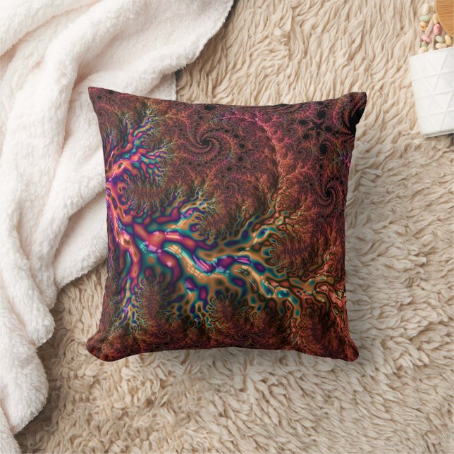 Coussin Psychédélique Super Trippy Funky Colorful Fractal (Couverture)