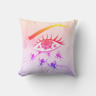 Coussin Psychédélique Tirée Trippie Hippie Horreur