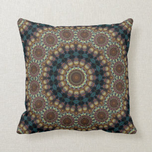 Coussin psychédélique vibrant de mandala