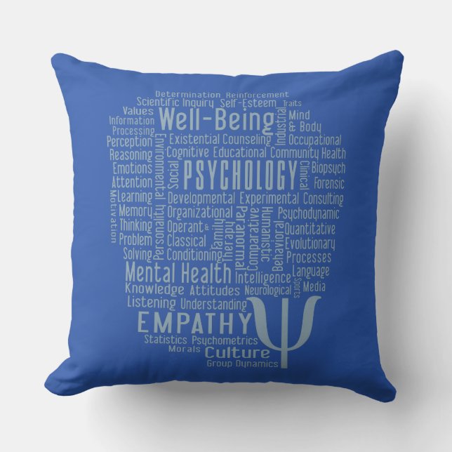 Coussin PSYCHOLOGIE Word Cloud couleur personnalisée lance (Recto)