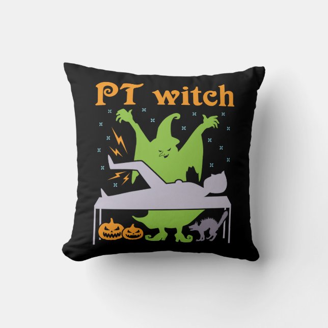 Coussin PT Witch Physiothérapeute Halloween (Recto)
