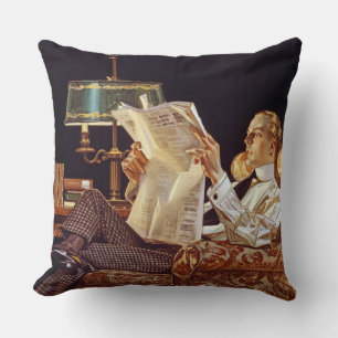 Coussin Publicité américaine, chemise Arrow Colars, 1914