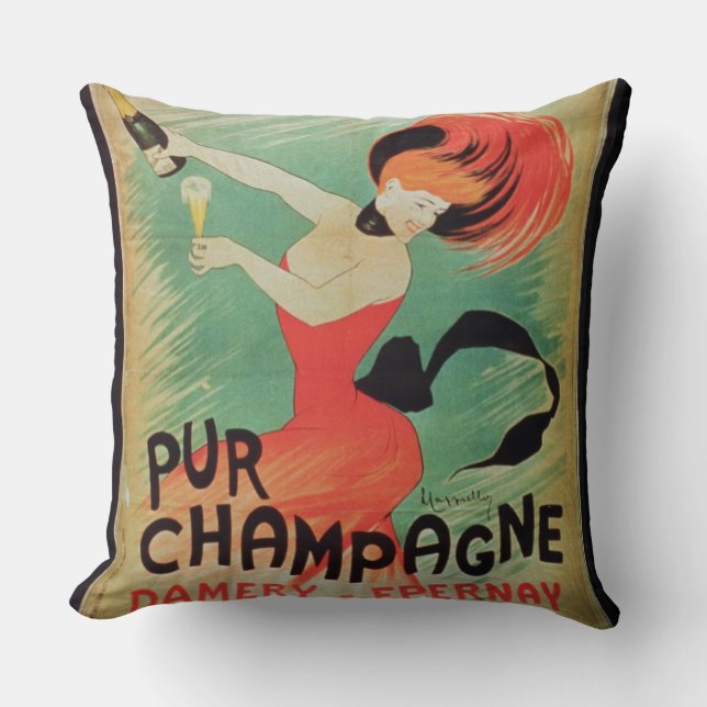 Coussin Publicité par affichage "Pur Champagne", de (Recto)
