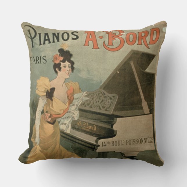 Coussin Publicité pour "A. Bord Pianos, Paris" (couleur (Recto)