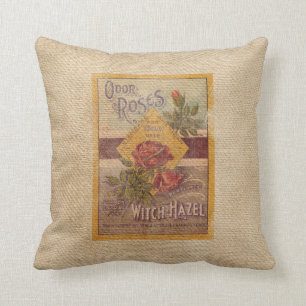 Coussin Publicité vintage de noisette de sorcière de roses