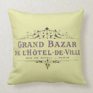 Coussin Publicité Vintage française de l'hôtel parisien
