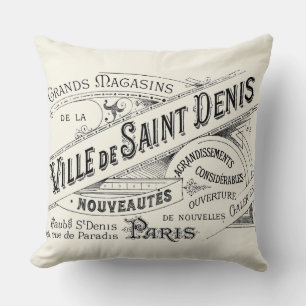 Coussin Publicité vintage pour le magasin d'usine de Paris