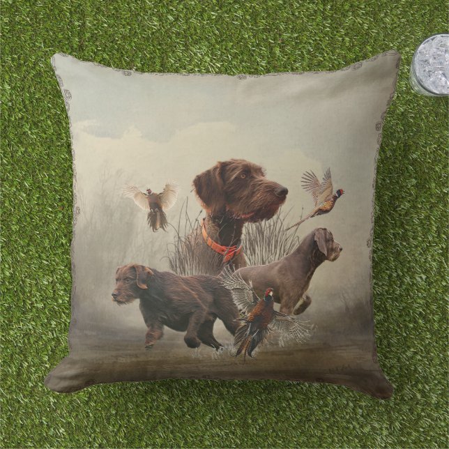 Coussin Pudelpointers, Chasse au faisan   (Herbe)