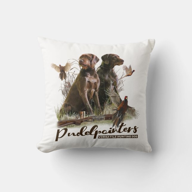 Coussin Pudelpointers, Chasse faisan (Recto)