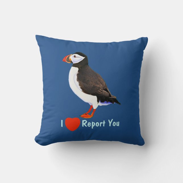Coussin Puffin - Je Coeur Vous Signale (Recto)