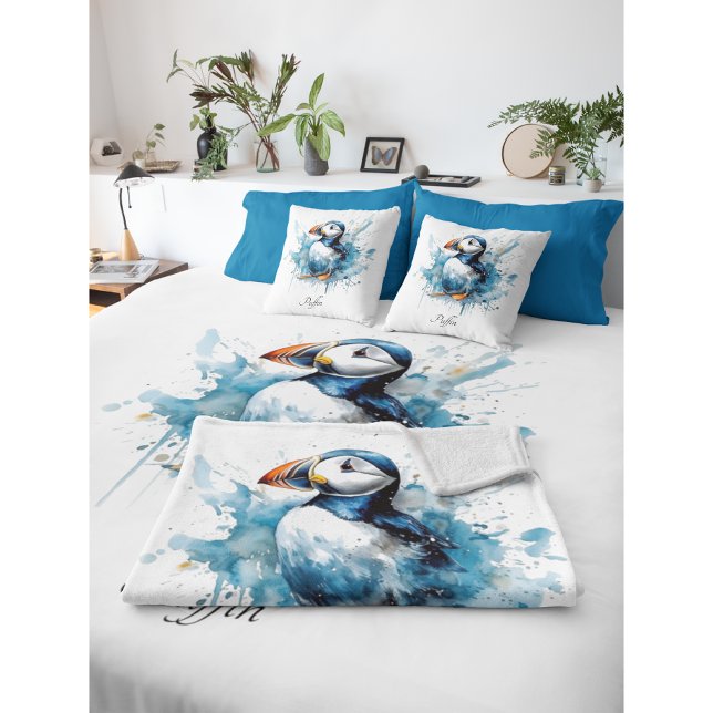 Coussin Puffin Splash, personnalisé (Créateur téléchargé)