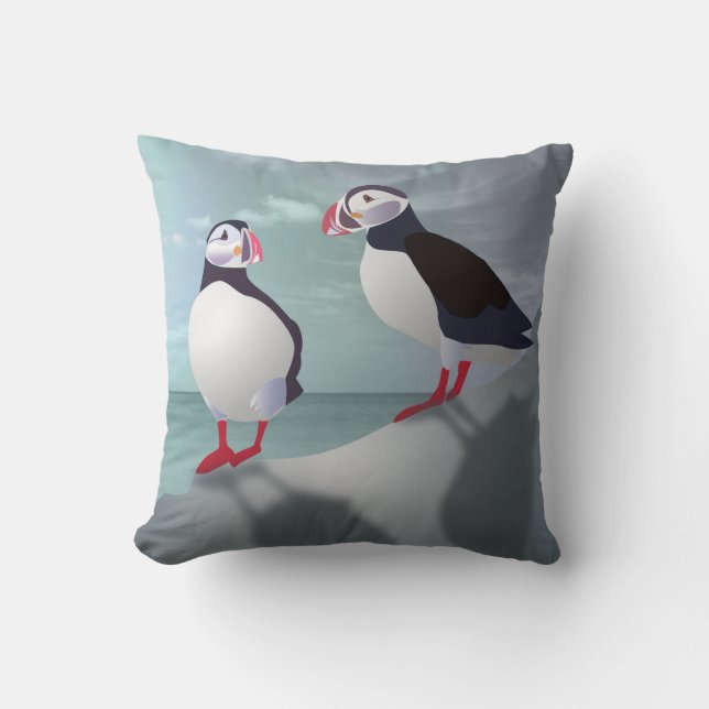Coussin Puffins Design Jeu d'oreiller (Recto)