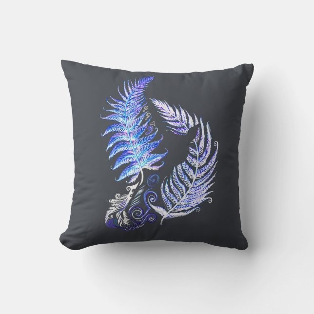 Coussin Puffle motif Ferns de Nouvelle-Zélande (Recto)
