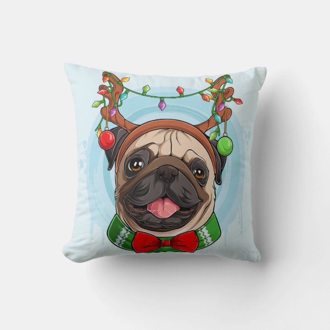 Coussin Pug de Christmas (Recto)