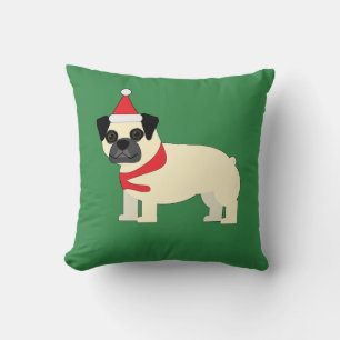 Coussin Pug de Noël
