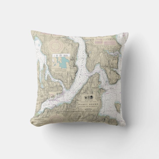 Coussin Puget Sound Seattle to Bremerton Carte Nautique (Recto)