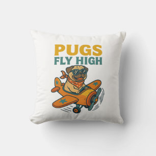 Coussin Pugs Fly High