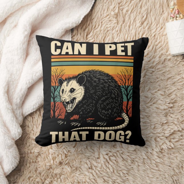 Coussin Puis-je caresser ce chien opossum drôle design de  (Couverture)