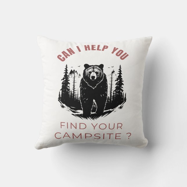 Coussin Puis-Je Vous Aider À Trouver Votre Camping ? - Dou (Verso)
