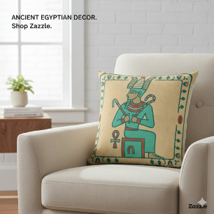 Coussin Puissant Pharaon Ancien & Hiéroglyphes Art