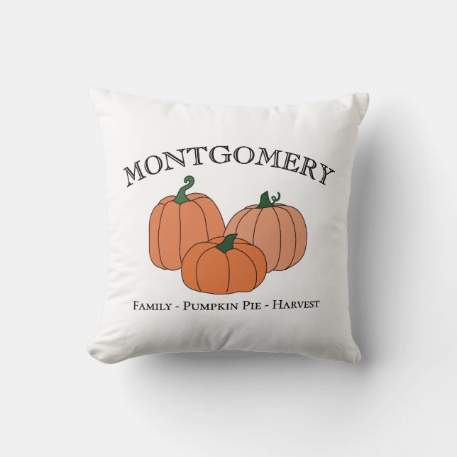 Coussin Pumpkin Country Logo Style Family or Company Name (Recto)