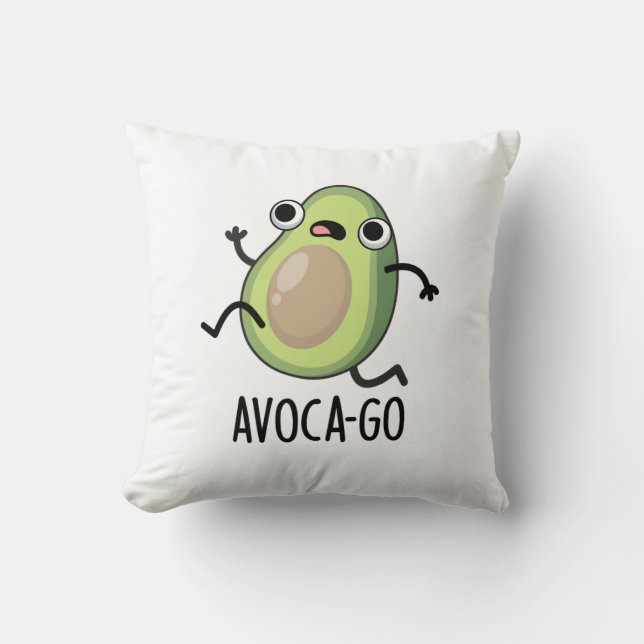 Coussin Pun Avoca-go amusant Avocado (Recto)