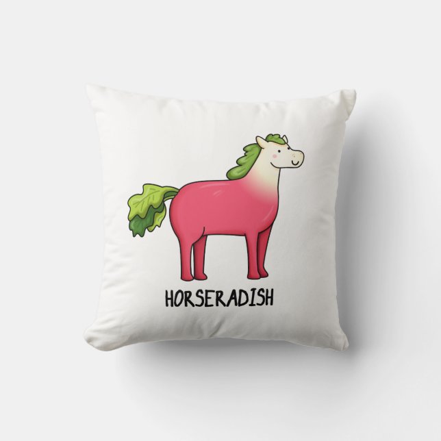 Coussin Pun de cheval drôle (Recto)