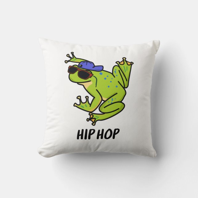 Coussin Pun de grenouille sautante drôle de Hip Hop (Recto)