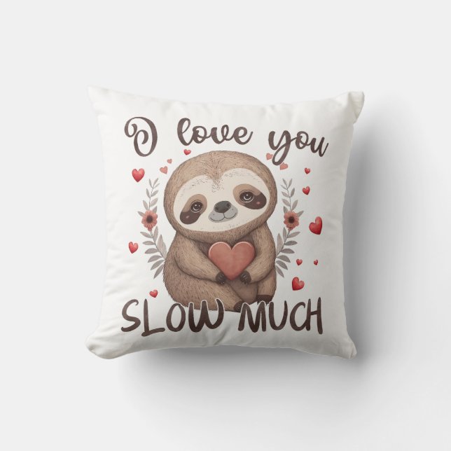 Coussin Pun romantique mignon et amusant Je t'aime beaucou (Recto)