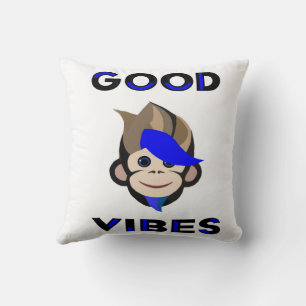 Coussin Punk Monkey bleu cheveux singe bonne vitres