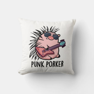 Coussin Punk Porker Funny Punk Rocker Pig Pun