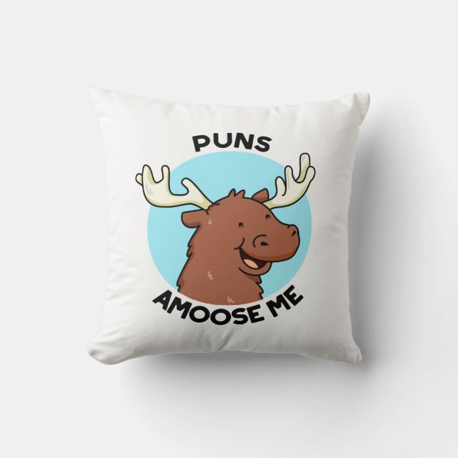 Coussin Puns Amoose Me Drôle Moose Pun Oie (Recto)