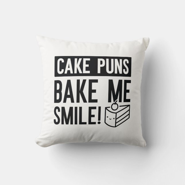 Coussin Puns De Gâteaux M'Afaire Sourire (Recto)