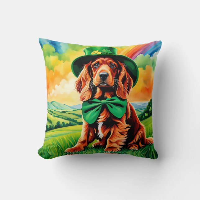 Coussin Puppy - Jour de la Saint Patrick (Recto)