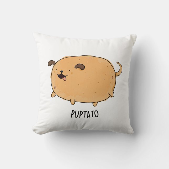Coussin Puptato Funny Puppy Potato Pun (Recto)