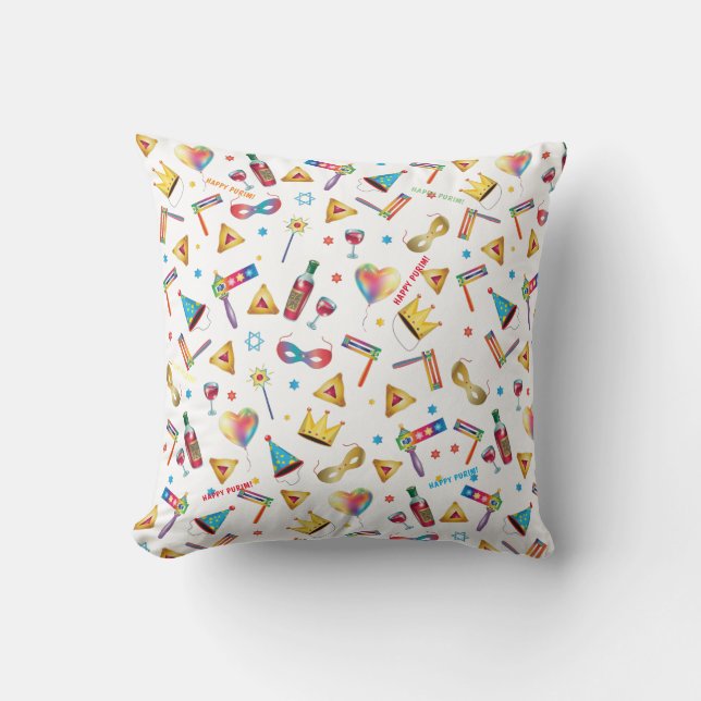 Coussin Purim Festival Kids Party Clown Carnaval mignon (Recto)