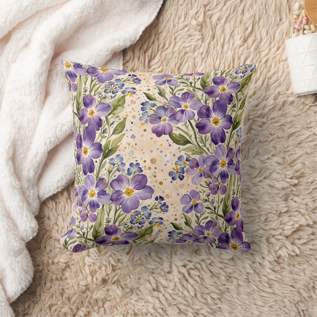 Coussin Purple and Indigo Floral (Couverture)