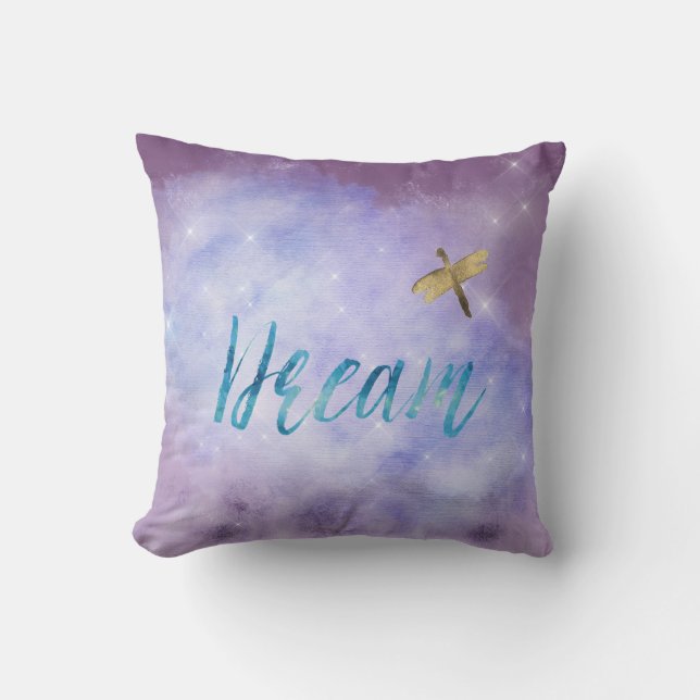 Coussin Purple Aqua Dream Dragonfly (Recto)